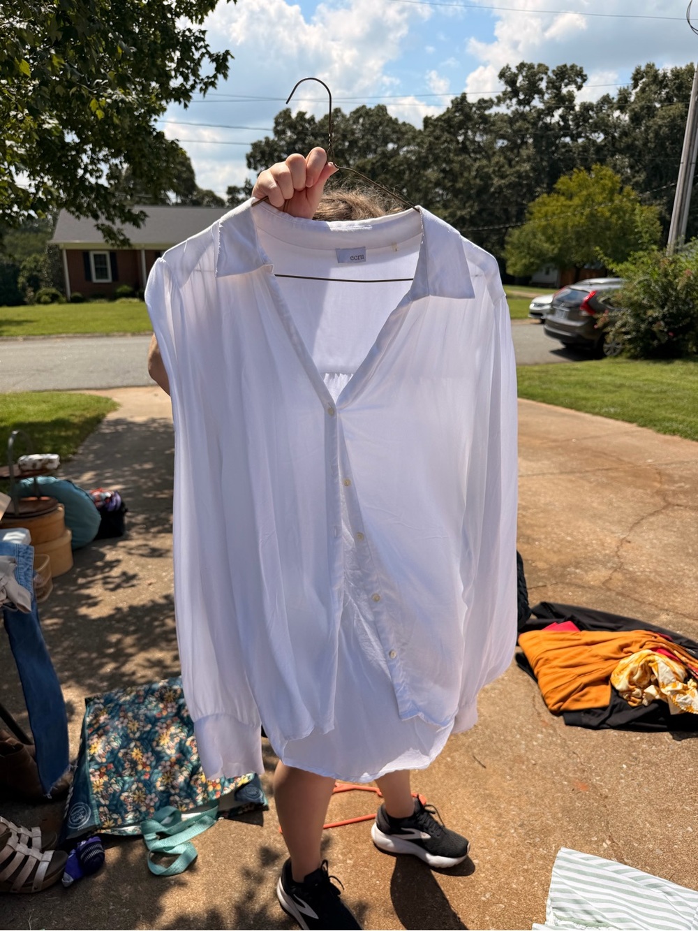 ECRU White Button-Up Shirt - Classic Long-Sleeve